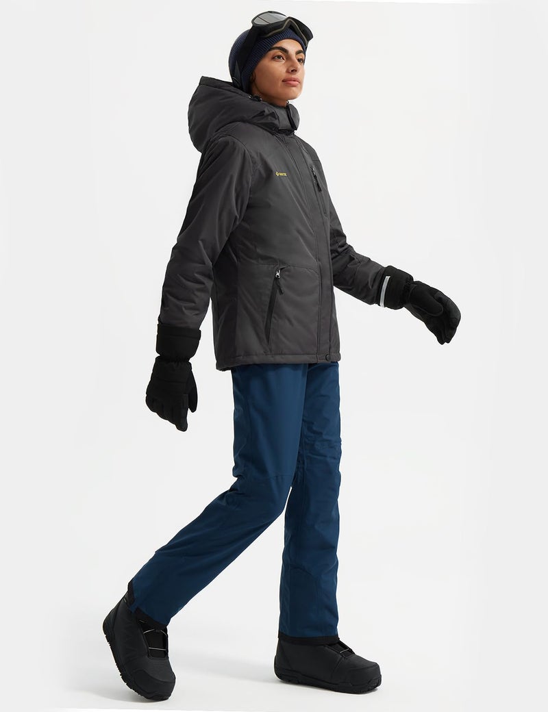 GEMYSE Women's Ski Snow Jacket Warm Winter Waterproof Coat Snowboard Rain Jacket Hooded Windproof Windbreakerï¼ˆIron Grey,Mediumï¼‰ - Image 5